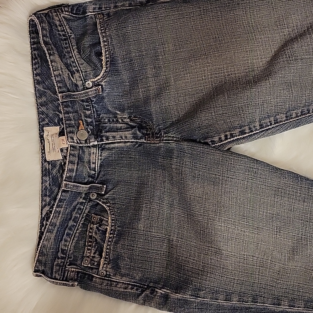 Abercrombie & Fitch distressed bootcut blue jeans 5 pocket 100% cotton Size 6R … - Picture 2 of 10
